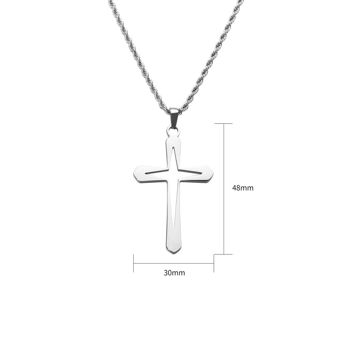 Titan Stahl Herren Halskette Mode Persönlichkeit Einfache Kreuz Stern Hohl Anhänger Schmuck_voghion.com