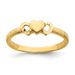 14K Solid Heart With Diamond-cut Hearts Ring_voghion.com