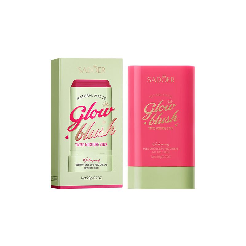 SADOER Matte Colorful Blush Stick Natural Enhancing Complexion Rouge Makeup_voghion.com