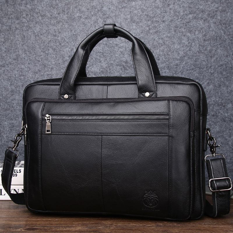 Männer Laptop Taschen Große Kapazität Schulter Tasche Fashion Echtes Leder Business Männer Aktentasche Marke handtaschen 15"_voghion.com