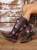 Women's shoes Spot large size mid-length knight boots women's models embroidered western cowboy boots_voghion.com