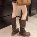Slim-Fit Biker Boots mit Blockabsatz 2025 Herbst/Winter Neu_voghion.com