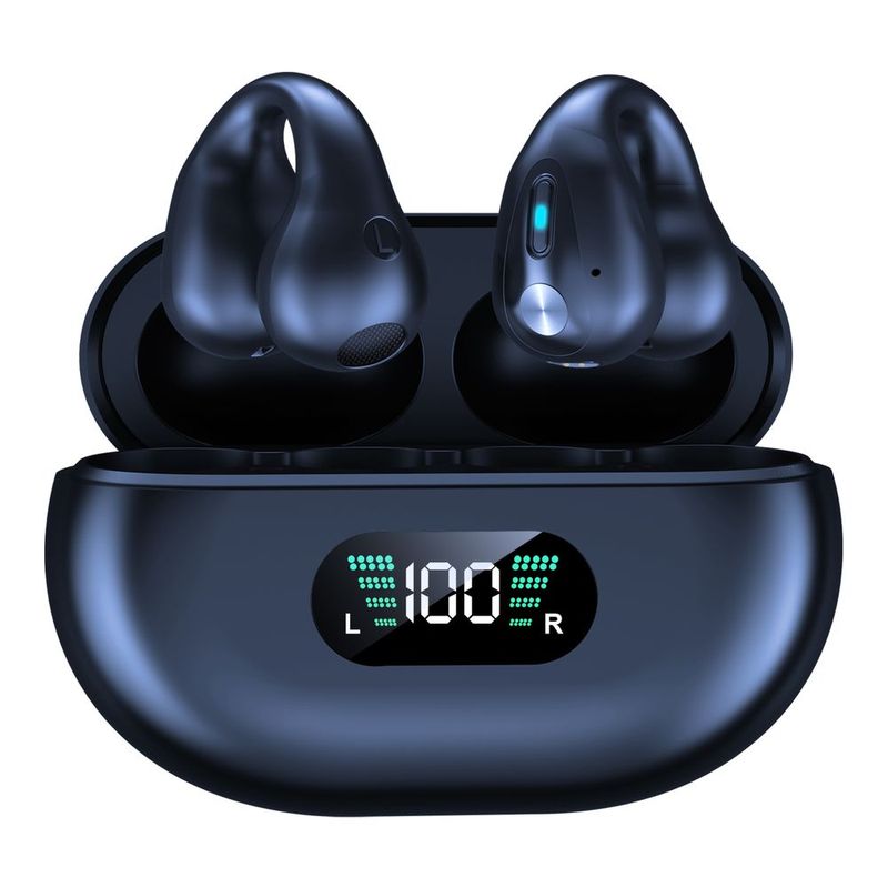 1pc Original Q80 Bone Conduction Clip Ear Type Noise Reduction Wireless Headset (white/black)_voghion.com