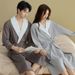 Unterwäsche & Nachtwäsche Paar-Bademantel, langärmeliger Bademantel für Männer und Frauen, weiche Waffelstrick-Baumwolle, Loungewear mit V-Ausschnitt, Nachtwäsche für zu Hause, bequem_voghion.com