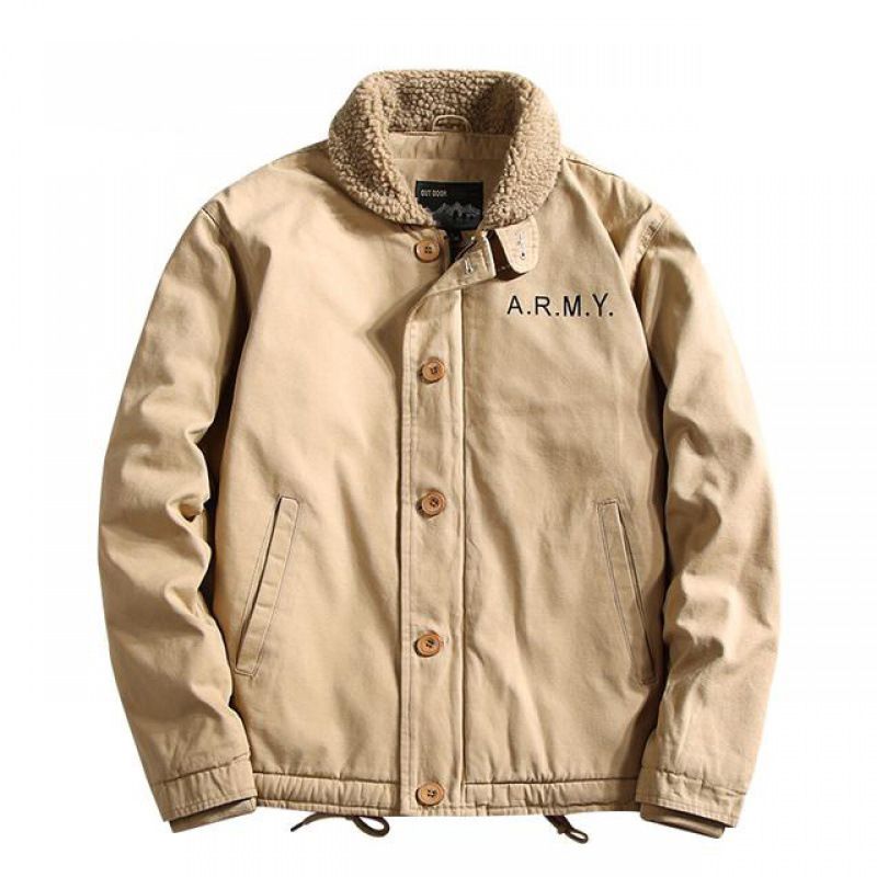 Herbst und Winter Deck Kleidung mittleren Alters verdickte Fleece Werkzeug Jacke Retro Lamm Fleece Jacke Männer_voghion.com
