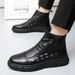 Factory Direct sales Martin boots men's crocodile pattern spring and autumn high-top shoes men's Korean style trendy British style tooling fashion sho_voghion.com