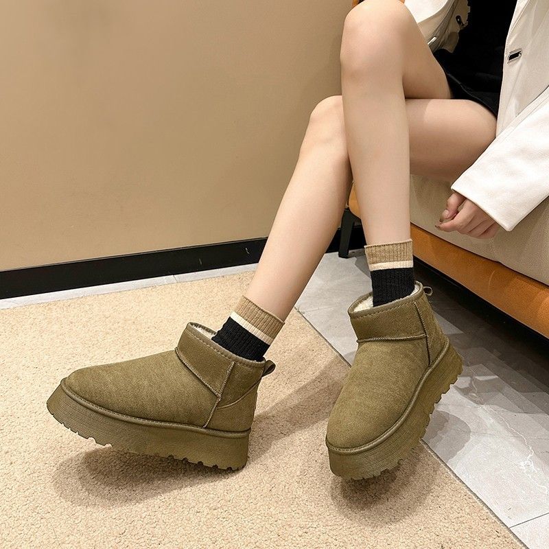 Scarpe da donna grandi con suola spessa in cotone, semplici, calde, comode, tutto_voghion.com