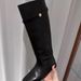 Carefully Selected Internet Celebrity Style ~ Small Gold Buckle Mid-Calf Long Heel Thick Sole Over-the-Knee Slimming_voghion.com
