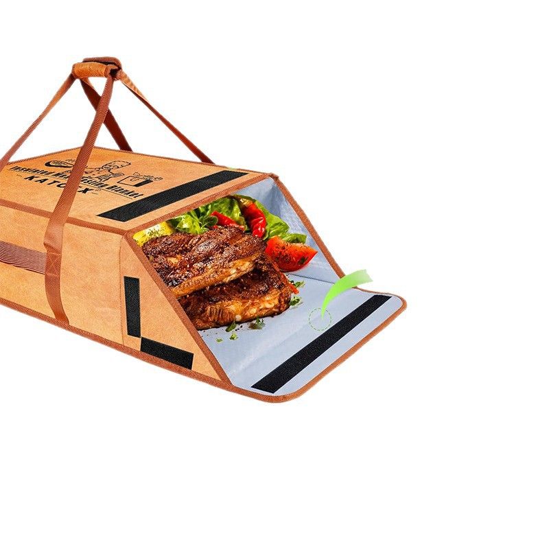 Foldable BBQ Meat Resting Bag - Insulated & Portable Grill Accessory For Smoking, Camping, Picnics (22.04" X 16.14" X 8.26", Dark Brown)_voghion.com