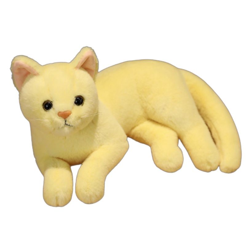 Plush Cat Realistic 31cm Doll Soft Stuffed Kitten Toy In Pure Grey White Yellow And More For Pet Kids Collection_voghion.com