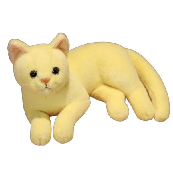 Plush Cat Realistic 31cm Doll Soft Stuffed Kitten Toy In Pure Grey White Yellow And More For Pet Kids Collection_voghion.com