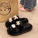 2024 Autumn Winter New Thick-Soled Fleece-Lined Cute Fluffy For Women Cotton Women's One-Strap Slippers_voghion.com