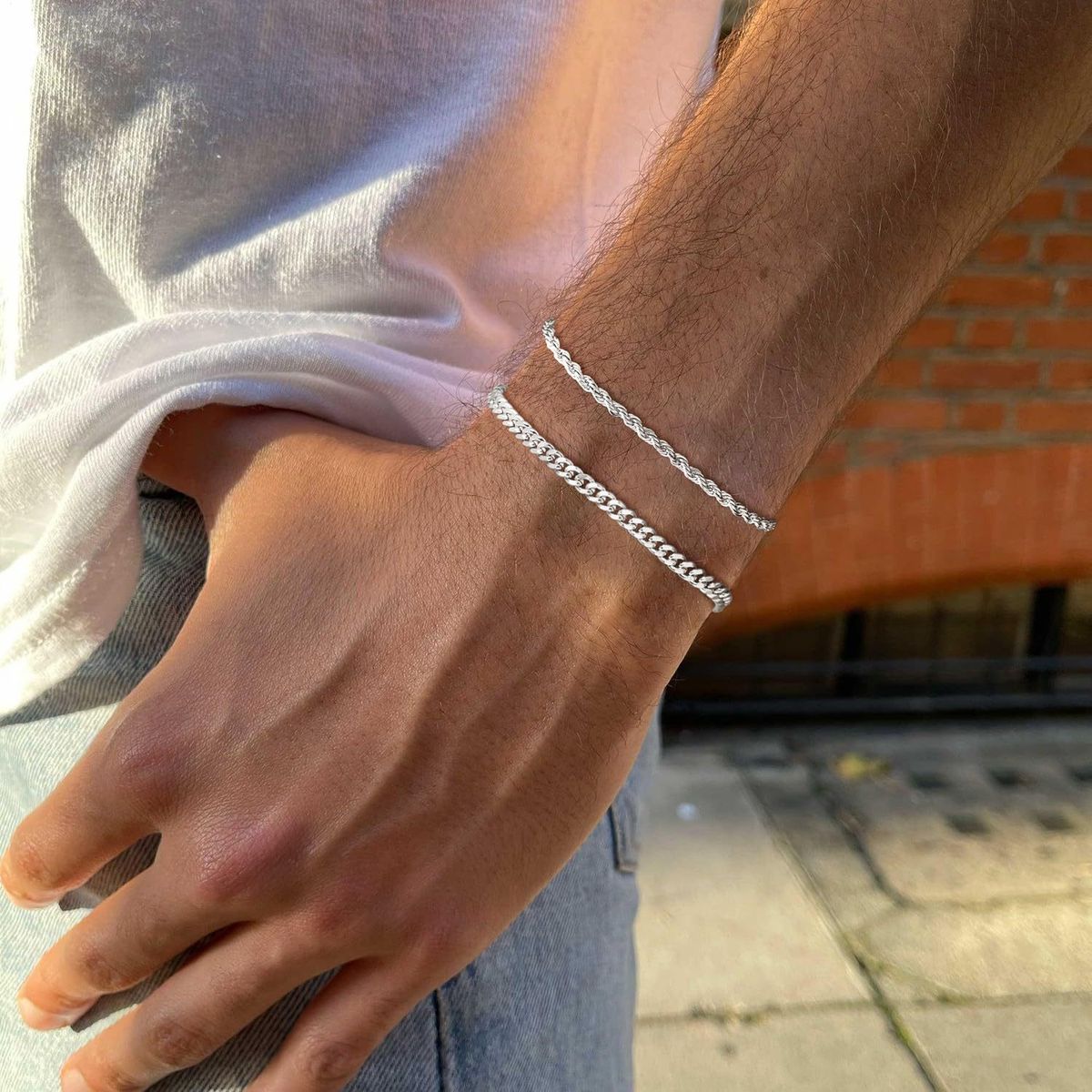 Set di catene in acciaio inossidabile di alta qualità, bracciale personalizzato alla moda, regalo per gioielli da uomo_voghion.com