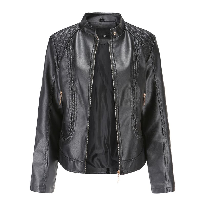 Cappotto con cappuccio in pile a maniche lunghe Cappotto con cerniera Capispalla Cappotto corto invernale caldo Top Cappotto in pelle Cappotto da donna e_voghion.com
