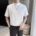 Men's Clothing Summer Ice Silk Short Sleeved Men's Half High Collar Solid Color Versatile Bottoming Shirt Business Slim_voghion.com