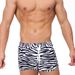 UXH Men's Zebra Stripe Sports Boxer Swim Trunks With Double Side Pockets, Quick-Dry Beach Shorts_voghion.com