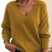 Nuovo stile pullover lavorato a maglia con scollo a V, casual, versatile, per le donne_voghion.com