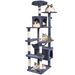Cat Tree 72' Cat Tower With 2 Cat Condos Sisal Scratching Post Dark Grey_voghion.com