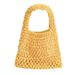 Cute Handheld Fresh Beach Straw Bag Color-Block Woven Strap Lined Handbag_voghion.com