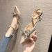 Zees High Heel Women, Thin Pointed 2024 Summer New European And American Style, Closed Toe, Casual Wine Glass Heel, One Strap_voghion.com