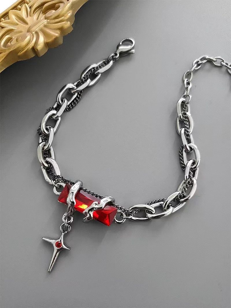 Bracciale avvolgente a forma di stella con diamanti neri per uomo, stile minimalista e cool, gioiello da polso semplice e di alta qualità in acciaio al titanio._voghion.com
