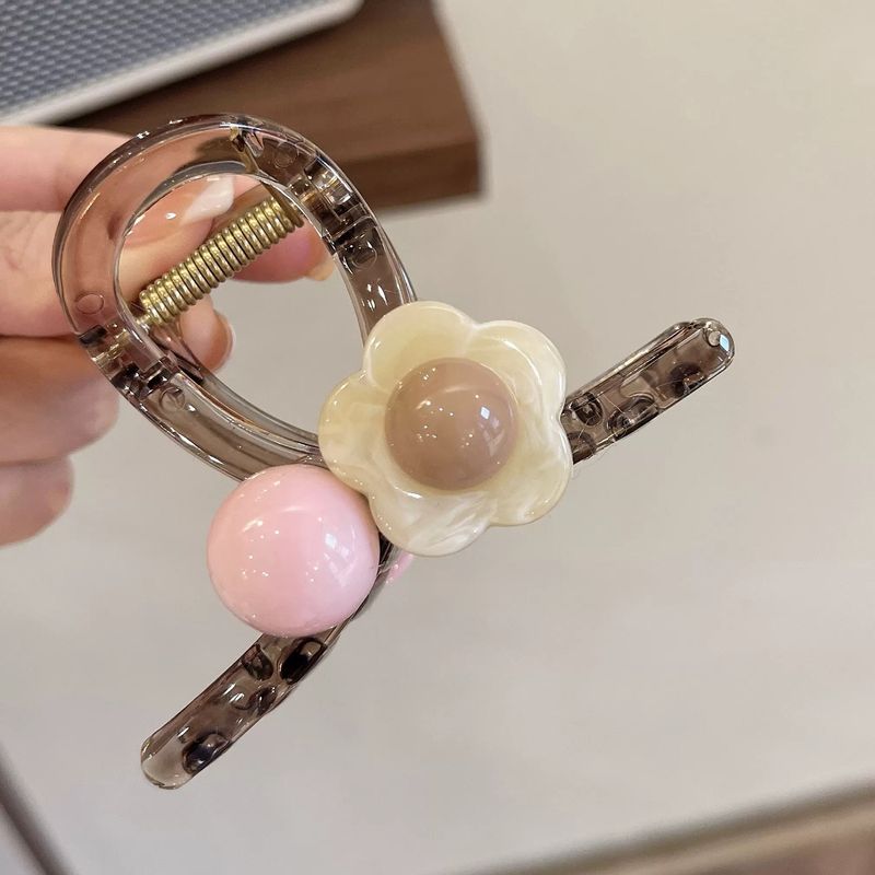 Small fresh flower hair clip women's head temperament clip medium shark clip high-end headdress hairpin_voghion.com