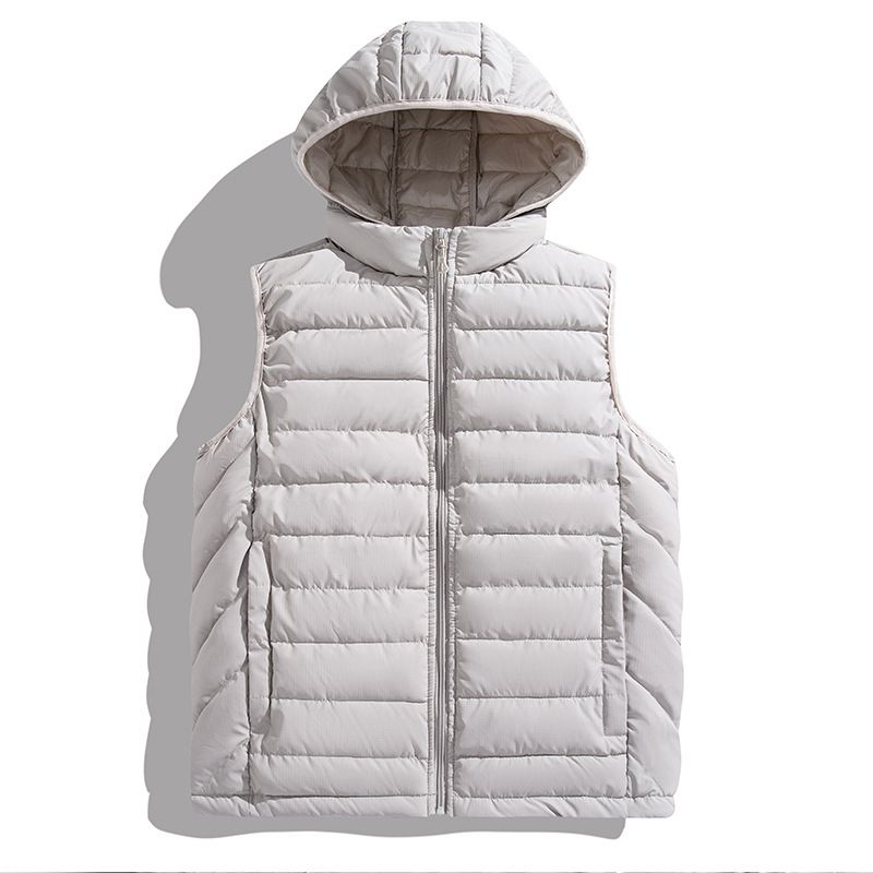 Ärmellose Winterweste für Herren, leichte Fleeceweste mit abnehmbarer Kapuze, trendige Streetwear-Jacke für Freizeit und Sport, lockere Passform und Seitentaschen_voghion.com