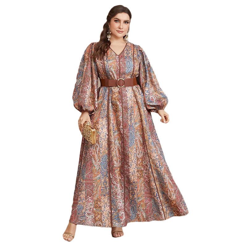 Women's Clothing Four Sided Stretch Large Size Dress Fashionable Ethnic Style Banquet Wedding Dress_voghion.com
