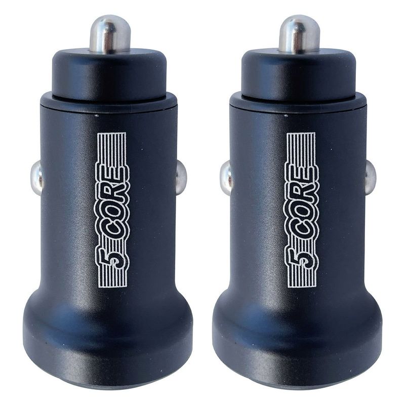 5 Core USB Car Charger Cigarette Lighter Adapter 2Pcs Dual USB Port Adapter 12/24 V Fast Charging - CDKC13 2Pcs_voghion.com