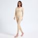 Set di biancheria intima termica da donna autunno inverno tinta unita con scollo rotondo e pantaloni, codice speciale Overseas Platform_voghion.com