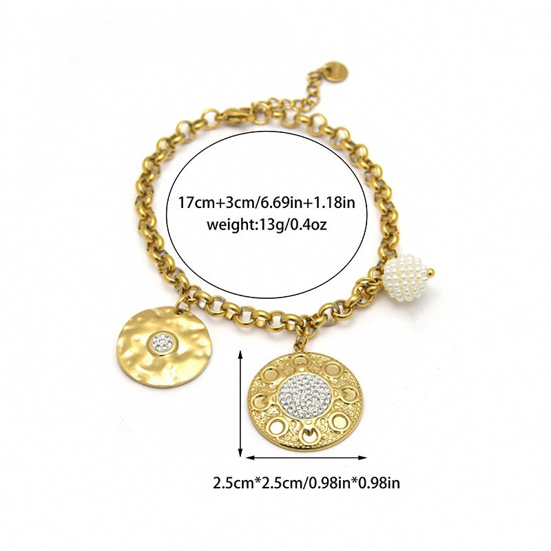 Bracciale con ciondolo tempestato di diamanti, design di nicchia alla moda, leggero, lussuoso, semplice, versatile, in acciaio inossidabile._voghion.com