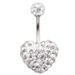 Piercing all'ombelico con anello a forma di cuore Shambhala con diamanti, esclusivo per e-commerce transfrontaliero_voghion.com