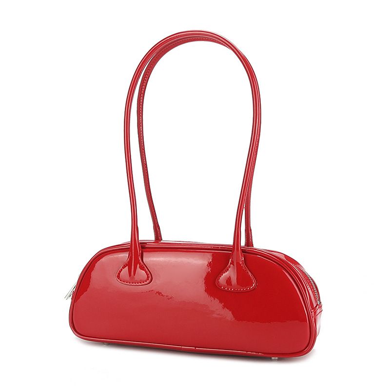 Borsa a tracolla singola coreana piccola e squisita in pelle di vacchetta di alta qualità, grande capacità, borsa da ascella con cerniera, autunno e inverno 2025, nuova ed elegante_voghion.com