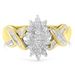 10K Yellow Gold Round And Baguette-Cut Diamond Ring (1/2 Cttw, H-I Color, I1-I2 Clarity)_voghion.com