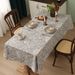 Linen-Cotton Tablecloth With Floral Pattern – Waterproof, Oil-Resistant & Heatproof Rectangular Table Cover For Dining & Coffee Tables_voghion.com