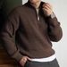 Men's Half-Zip Mock Neck Sweater - Classic Old Money Style Knit Pullover For Autumn & Winter_voghion.com