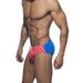 New Men's Triangle Swim Trunks Color Block Star Print Sexy Stretch Beach Bikini Briefs For Men_voghion.com