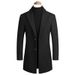Men's Winter Wool Blend Overcoat With Cotton Lining, Long Business Casual Trench Coat For Middle-Aged & Young Men, Stand Collar Formal Jacket_voghion.com
