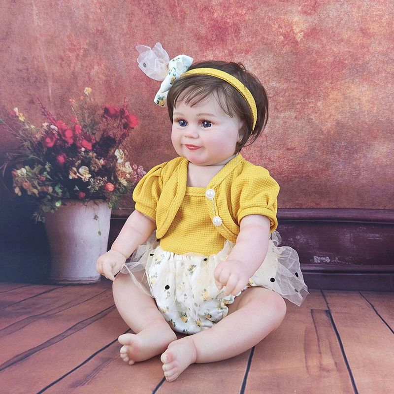 20 tum Full Mjuk Vinyl Reborn Baby Doll 50CM Hårtransplantation Dress Up Game Toy Girl Barn Jul Nyårspresent_voghion.com