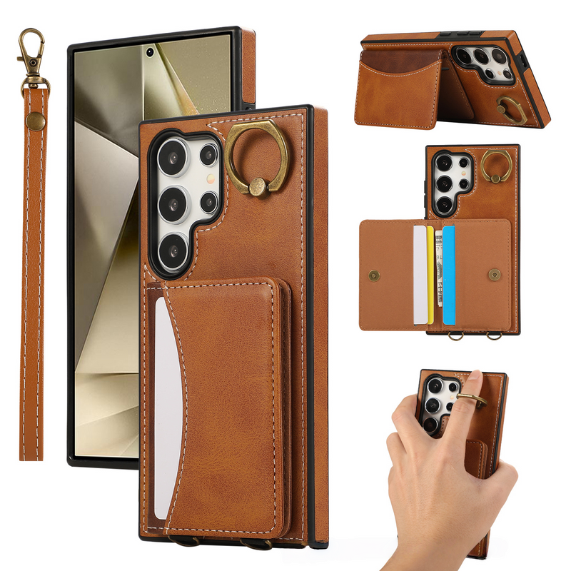 Suitable For Samsung A16 Card Slot Mobile Phone Case S25 Ultra Wallet Mobile Phone Leather Case A55 Card Holder Protective Cover_voghion.com