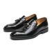 Oversized Slip-on Leather W Fringed Feet Loafers British Men's Crocodile Print Business Casual Bean Shoes_voghion.com