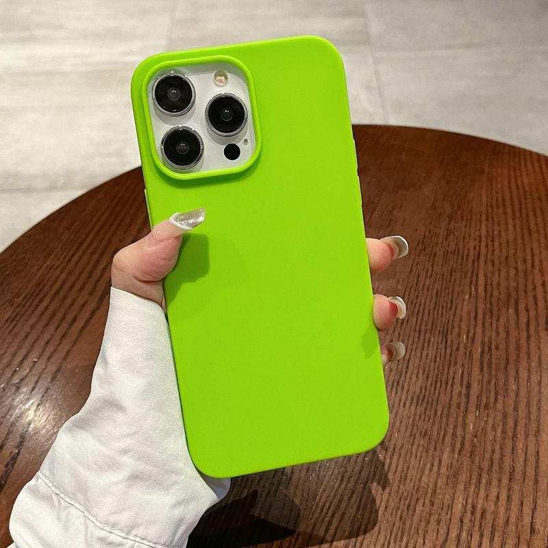Suitable for Aple 16PROMAX solid color simple mobile phone case frosted large hole iphone14PRO soft shell protective cover_voghion.com