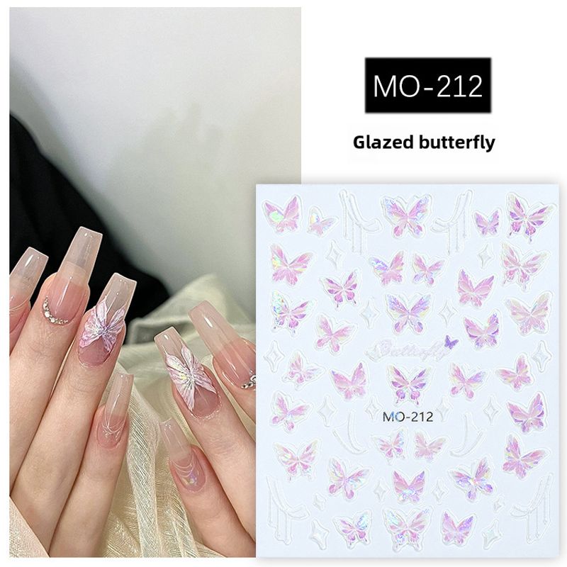 Shell Light Butterfly Nail Art Sticker - Glow in Dark Effect_voghion.com
