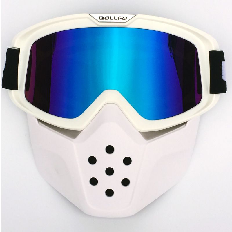 Óculos de proteção retrô para motocicleta – Antiembaçante, proteção UV, lentes intercambiáveis – Off-Road, Motocross, Ciclismo – Estrutura de PC durável_voghion.com