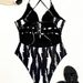 2025 New One-Piece Swimsuit Printed High-End Hollow Out With Chest Pad Beach Hot Spring Halter Neck Women's Swimwear_voghion.com
