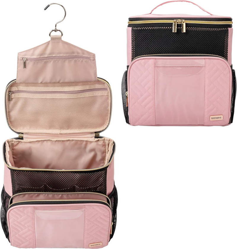 Borsa da toilette da viaggio sospesa da donna BAFAMYE - Grande, resistente, multiuso e approvata dalla TSA per i viaggi moderni_voghion.com