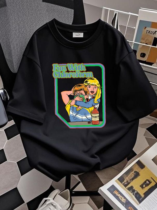 NEU LIMITIERT Fun With Chloroform Lustiges Dark Humor Shirt Lustiges Humor T-Shirt für Erwachsene Designer Kleidung Vielseitig Homme Mode Weich Bequem_voghion.com