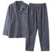 Men's sleepwear, made of pure cotton, 2024 new item, spring thin style, long sleeved, plus size, autumn and winter men's_voghion.com