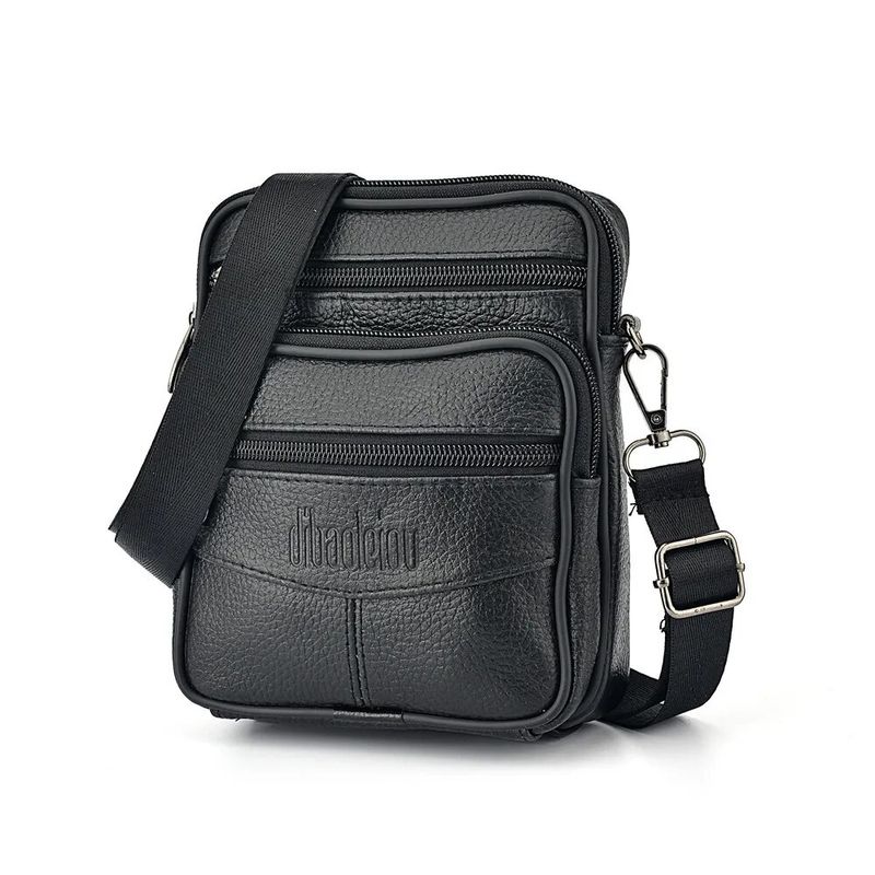 Men's Genuine Leather Crossbody Shoulder Bags High quality Tote Fashion Business Man Messenger Bag  Leather Bags fanny pack_voghion.com