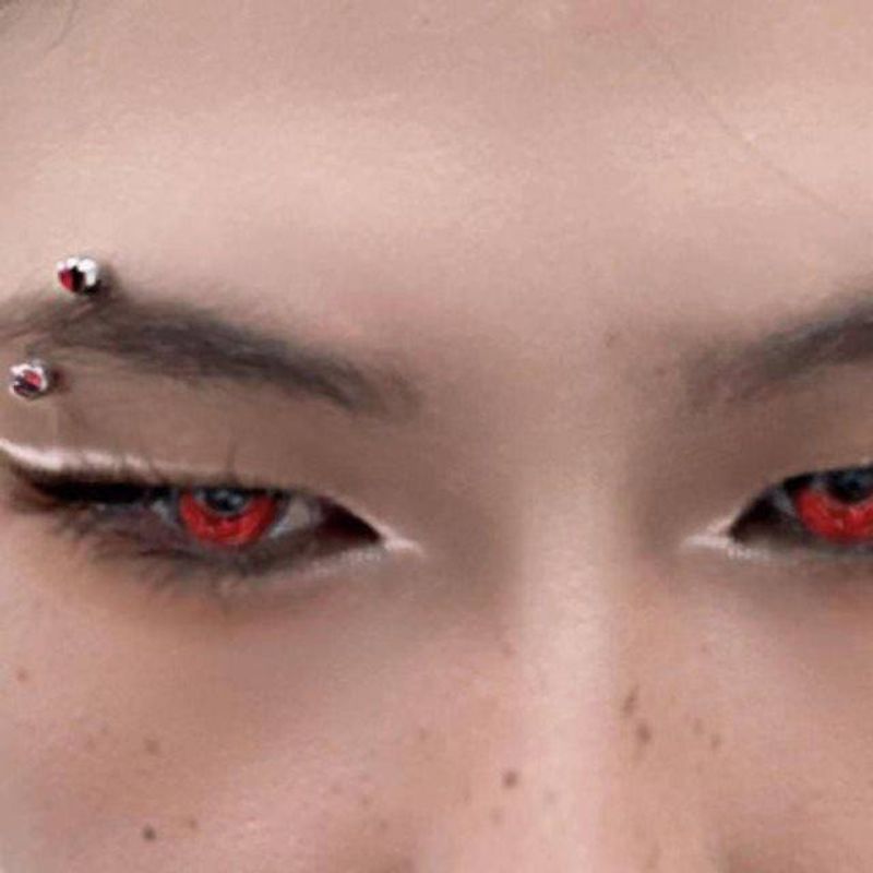 Eye beads, magic pupils, eyebrow studs, oil droplets, puncture accessories, titanium steel, niche men and women, punk, cool and colorful_voghion.com